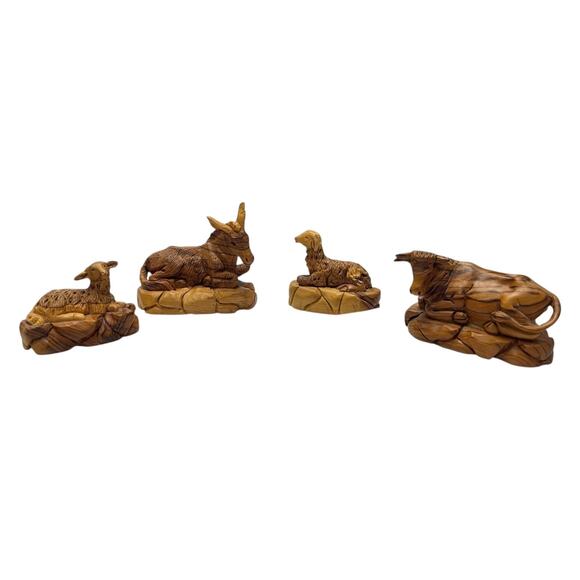Vtg. MUNIR TWEMEH Hand Carved OLIVE WOOD 13 Piece NATIVITY SET Bethlehem ISRAEL - Picture 5 of 7